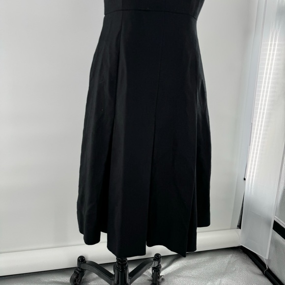 J.Crew 365 Pleated A-line Black Structured Linen Dress Size 4 - Picture 5 of 10